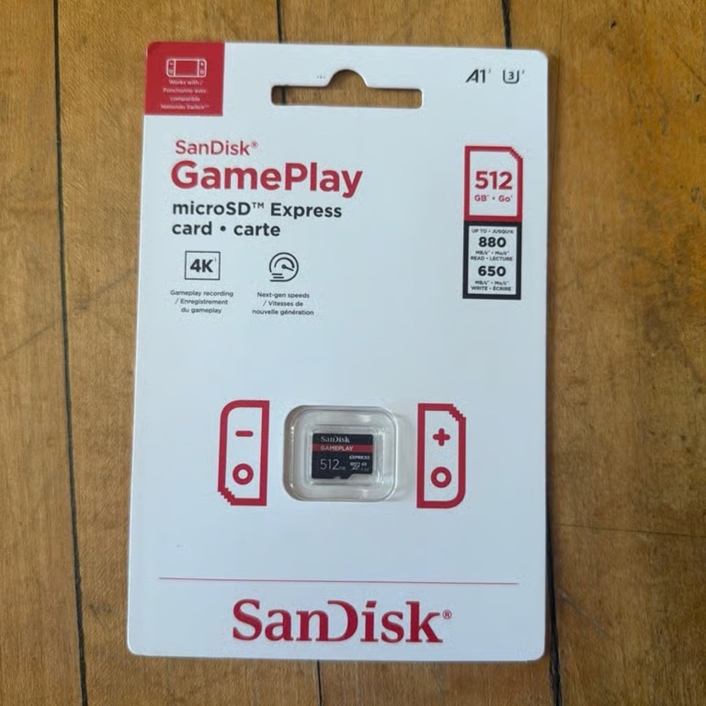 SanDisk 512GB microSD Express Card - Red and White